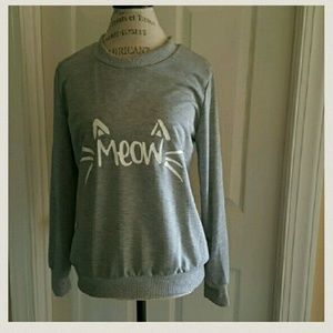 The Cat's Meow lightweight sweatshirt light grey
